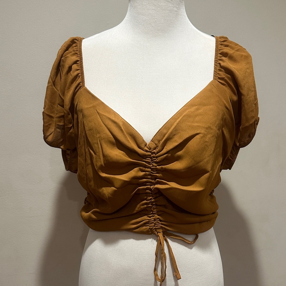 Forever 21 Brown Ruched Blouse